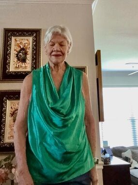Boston Proper Emerald Green Cowl Neck Sleeveless Top